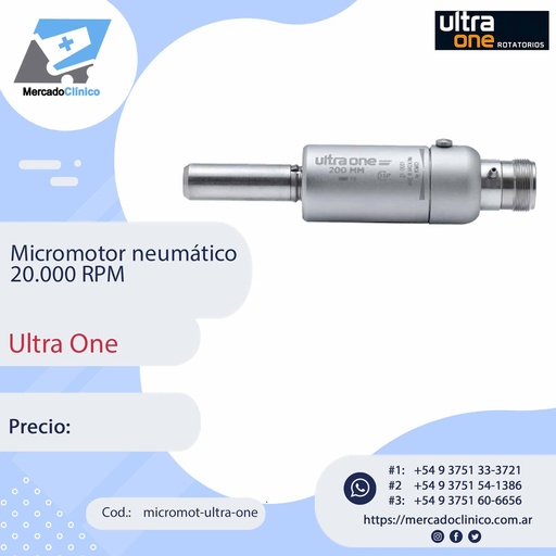 [micromot-ultra-one] Micromotor neumático 20.000 RPM - Ultra One