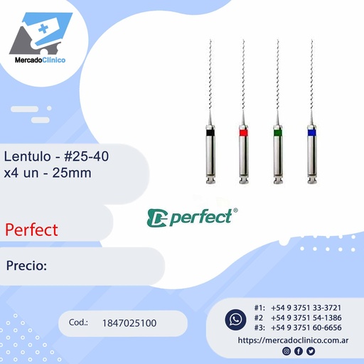 [1847025100] Lentulo  - #25-40 x4 un - 25mm - Perfect