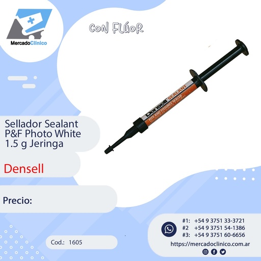 [1605] Sellador Sealant P&F Photo White 1.5 g Jeringa - Densell