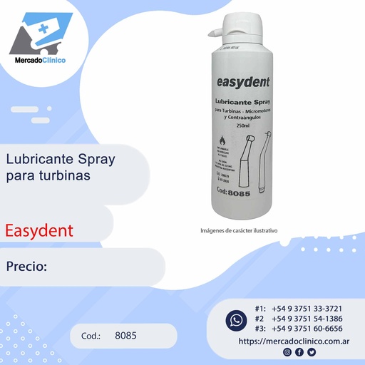 [8085] Aceite de Limpieza y lubricante p/ turbina y contraangulo - Easydent