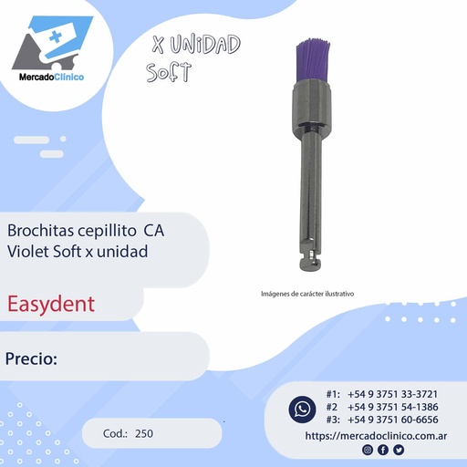 [250] Cepillito Brochita  CA Violet Soft x unidad - Easydent