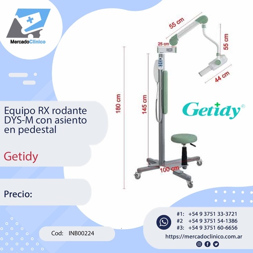 [INB00224] Equipo RX rodante DYS-M con asiento  en pedestal - Getidy
