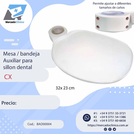 [BAD00004] Mesa / Bandeja auxiliar para cualquier sillon dental - CX