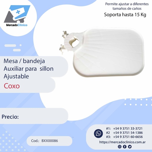 [BXX00086] Mesa / Bandeja auxiliar reforzada para cualquier sillon dental - Coxo