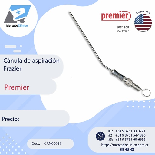 [CAN00018] Cánula de aspiración Frazier - Premier
