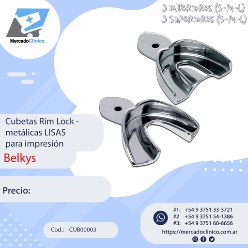[CUB00003] Cubetas Rim Lock -  metálicas LISAS para impresión - ADULTO - Belkys