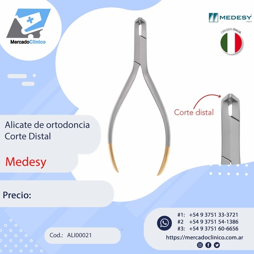 [ALI00021] Alicate de ortodoncia Corte Distal - Medesy