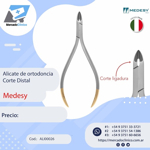 [ALI00026] Alicate de ortodoncia Corte Ligadura - Medesy