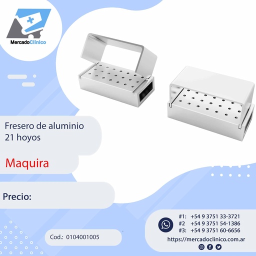 [0104001005] Fresero metálico de aluminio con 21 hoyos - Maquira