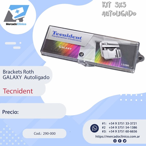 [290-000] Bracket Galaxy Roth -5 x 5  (sistema autoligado) - Tecnident