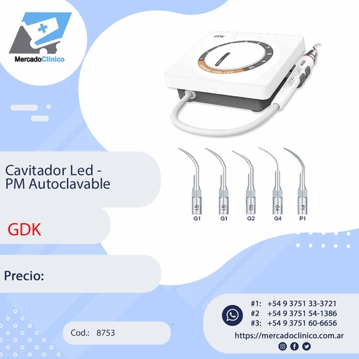 [8753] Cavitador Led -  PM Autoclavable - GDK