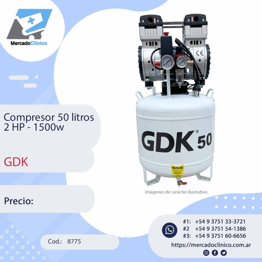[8776] Compresor 65 litros 2.2 HP - 2x850W - GDK