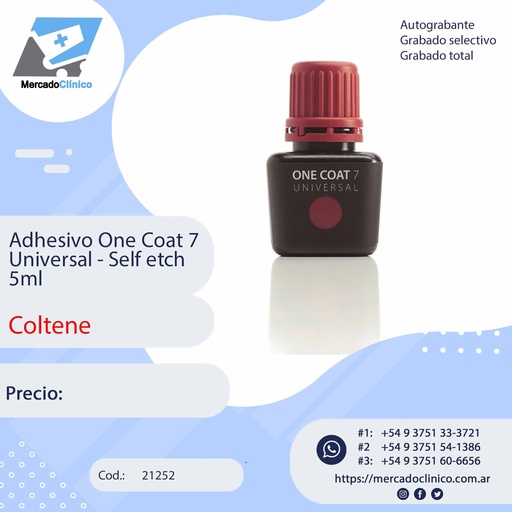 [21252] Adhesivo One Coat 7 Universal - Self etch 5ml - Coltene
