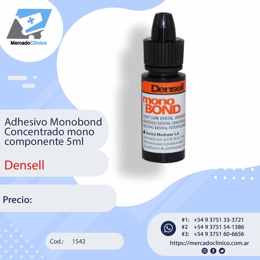 [1542] Adhesivo Monobond Concentrado mono componente 5ml - Densell