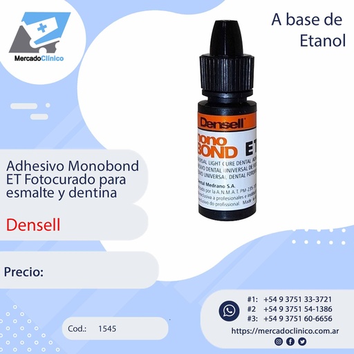 [1545] Adhesivo Monobond ET Fotocurado para esmalte y dentina - a base de etanol - Densell