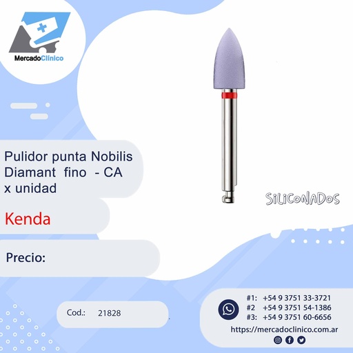 [21828] Kit Pulidor punta Nobilis Diamant Fino- CA x 1 unidad - Kenda