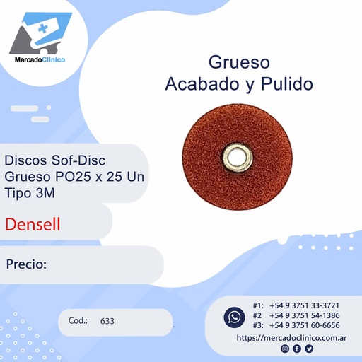 [633] Discos Sof-Disc  Kit40 Grueso x 25 Unidades - Densell