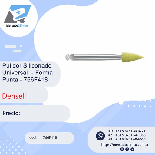 [766F418] Pulidor Siliconado  Universal - Forma  Punta -766F418- Densell