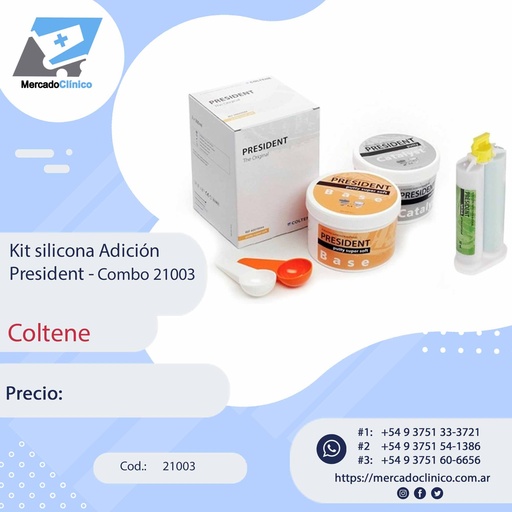 [21003] Kit Silicona Adición - Puty+soft -  President - Combo 21003 - Coltene