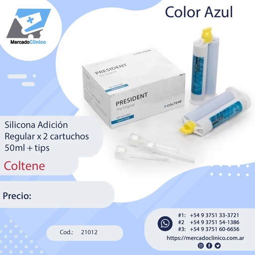 [21012] Silicona Adición Light x 2 cartuchos 50ml + tips - 21011 - Coltene (copia)