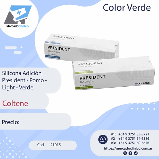 [21015] Silicona Adición Regular x 2 cartuchos 50ml + tips - 21012 - Coltene 
