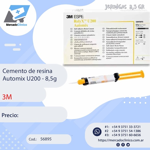 [56895] Cemento de resina Relyx Automix U200 - Jeringa 8,5 gr-  3M
