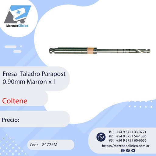 [24725M] Fresa - Taladro Parapost  0.90mm Marron x 1 - Coltene