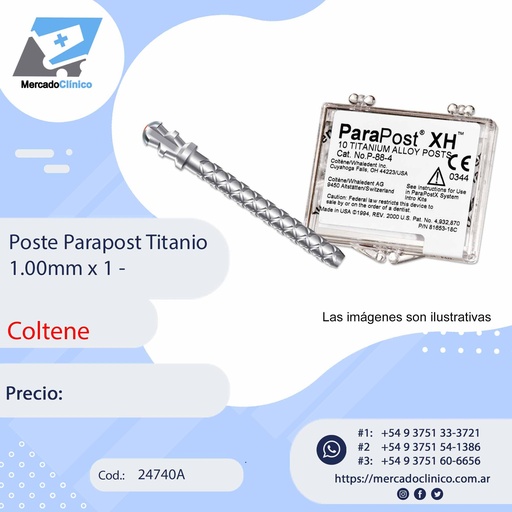 [24740A] Poste / perno - Parapost Titanio 1.00mm x 1 - Coltene