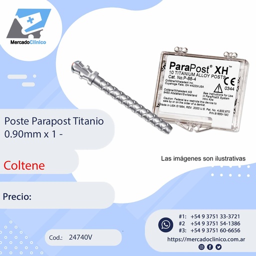 [24740V] Poste / perno - Parapost Titanio 0.90mm x 1 - Coltene
