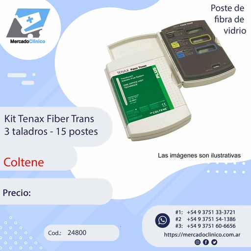 [24800] Kit Tenax Fiber Trans 3 taladros - 15 postes - Coltene