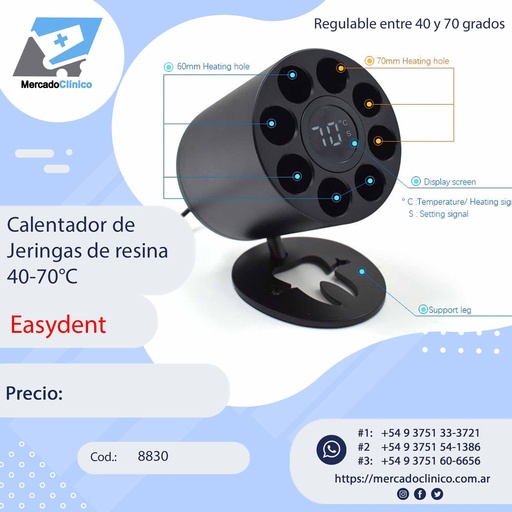 [8830] Calentador de  Jeringas de resina 40-70°C - Easydent