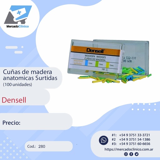 [280] Cuñas de madera anatómicas Surtidas (100 unidades) - Densell