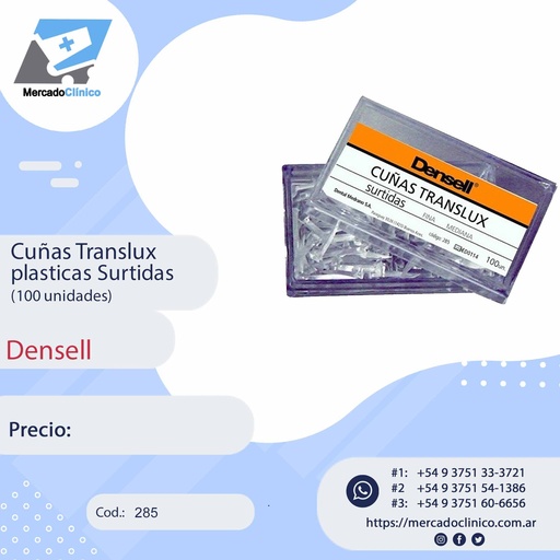 [285] Cuñas Translux plásticas Surtidas (100 unidades) - Densell