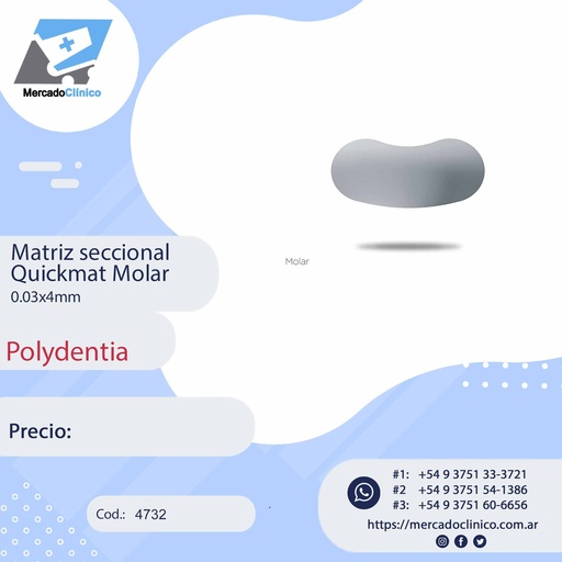 [4732] Matriz seccional Quickmat Molar 0.03x4mm - Polydentia