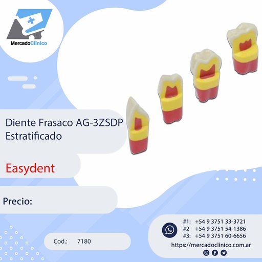 [7180] Diente Frasaco AG-3ZSDP Estratificado - Easydent