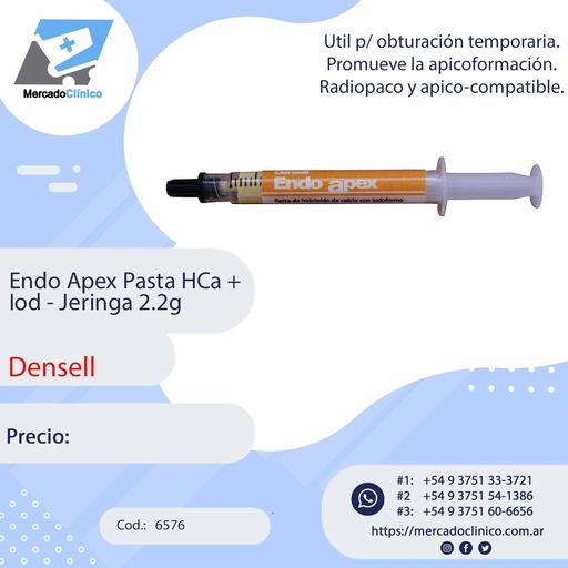 [6576] Endo Apex Pasta HCa + Iod - Jeringa 2.2g - Densell