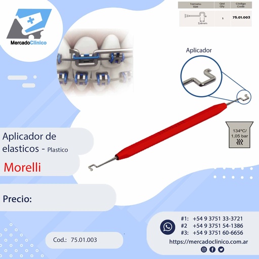 [75.01.003] Aplicador  de ligadura elástica - Plástico - Morelli