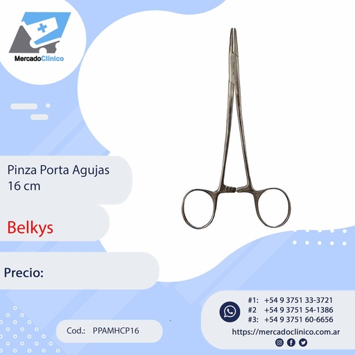 [PPAMHCP16] Pinza Porta Agujas 16 cm - Belkys