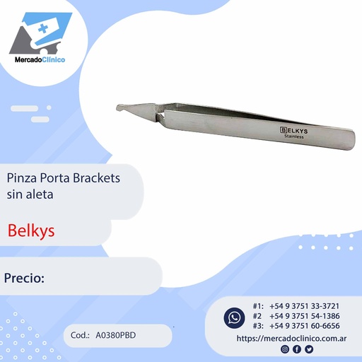 [A0380PBD] Pinza Porta brackets - Posicionador - con aleta - Belkys (copia)