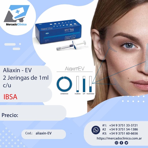 [aliaxin-EV] Aliaxin EV - 2 Jeringas de 1ml c/u - Ac. Hialurónico - IBSA