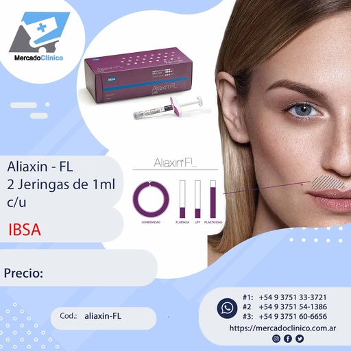 [aliaxin-FL] Aliaxin FL - 2 Jeringas de 1ml c/u - Ac. Hialurónico - IBSA