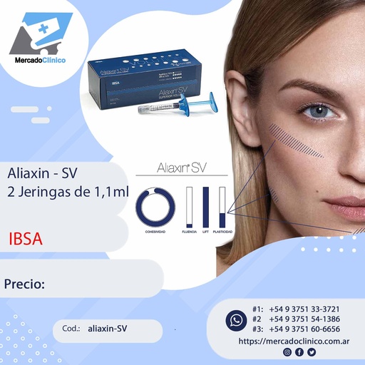 [aliaxin-SV] Aliaxin SV - 2 Jeringas de 1ml c/u - Ac. Hialurónico - IBSA