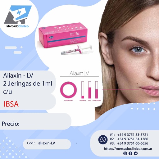 [aliaxin-LV] Aliaxin LV - 2 Jeringas de 1ml c/u - Ac. Hialurónico - IBSA