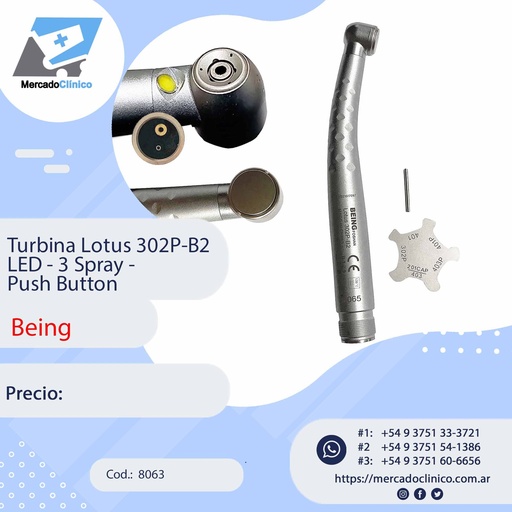 [8063] Turbina Lotus 302P-B2 LED - 3 Spray - Push Button - Being