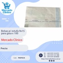 Bolsas p/ estufa 9x15 para gasa x 100 - 