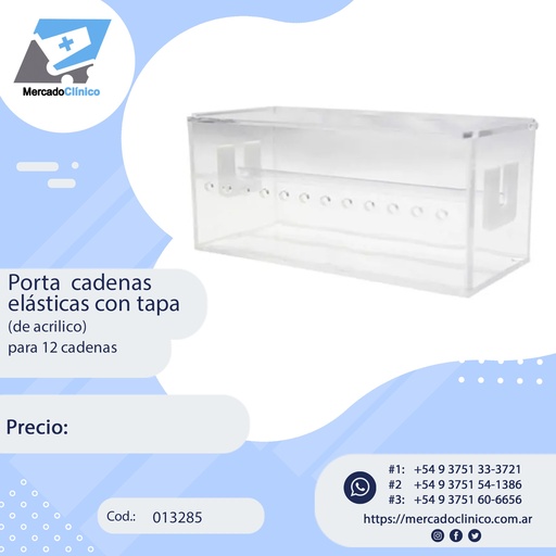 [013285] Porta Cadenas elásticas con tapa (P-10)