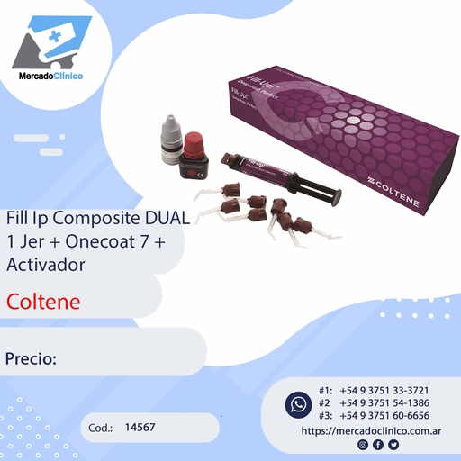 [21262] Cemento FILL-UP Composite DUAL 1 JER+ONECOAT 7+Activador - COLTENE
