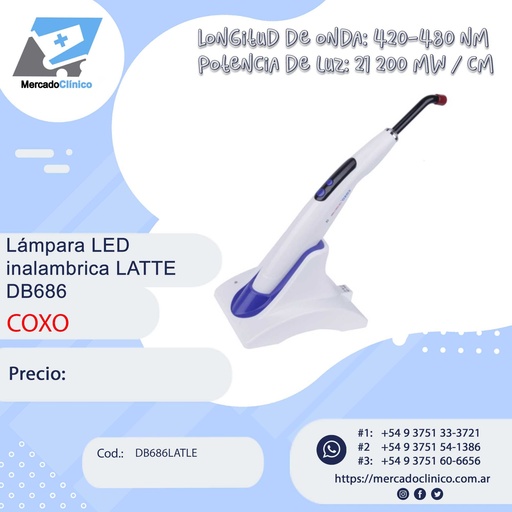 [DB686LATLE] Lámpara LED inalambrica LATTE DB686 - COXO