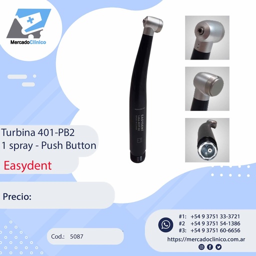 [5087] Turbina 401-PB2 1 spray - Push Button - EASYDENT