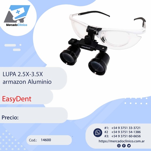 [14600] LUPA 2.5X-3.5X Armazon Aluminio -  Easydent